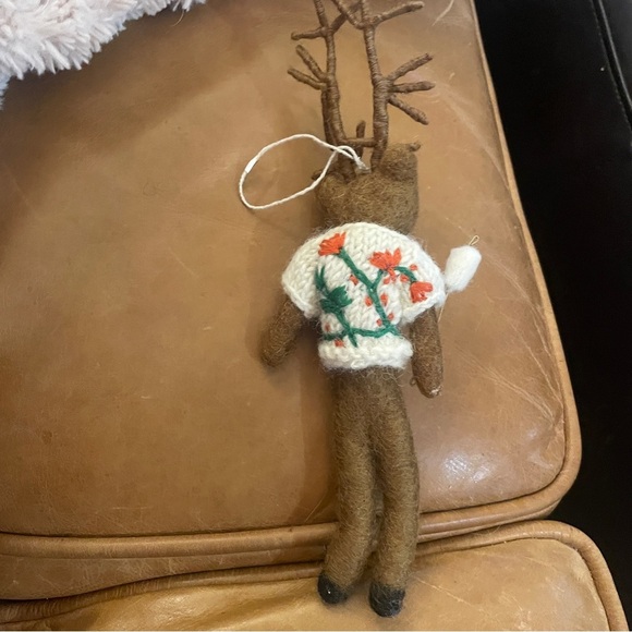 Anthropologie Campfire Deer Felt Ornament Christmas Tree Holiday Decor Anthro - Picture 6 of 8